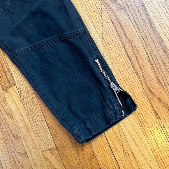 Frame Jeans Womens 24 High Rise Crop Faded Black Crop Zipper Moto - Picture 2 of 11